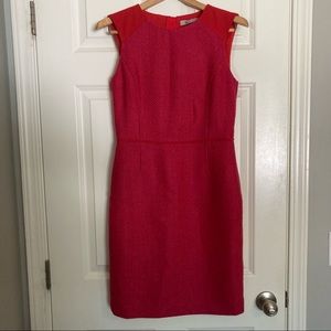 Banana Republic Pink and Red Sheath Dress with Back Zipper, Size 4, NWT